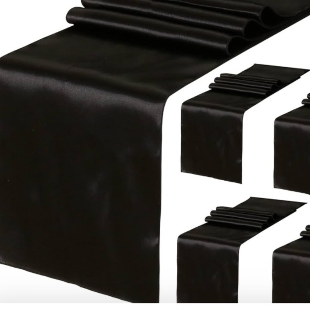 Table Runner 12”x108” in Black color. Brand new 10 in a pack.